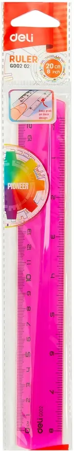 Линейка 20 см "Pioneer" пластиковая, ассорти (EG00202) обложка книги