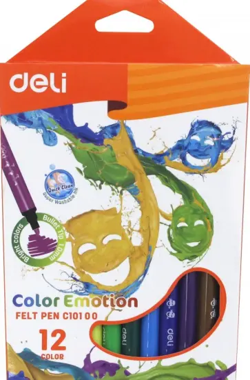 Фломастеры 12 цветов Color Emotion смываемые (EC10100) Фломастеры 12 цветов Color Emotion смываемые (EC10100) обложка книги