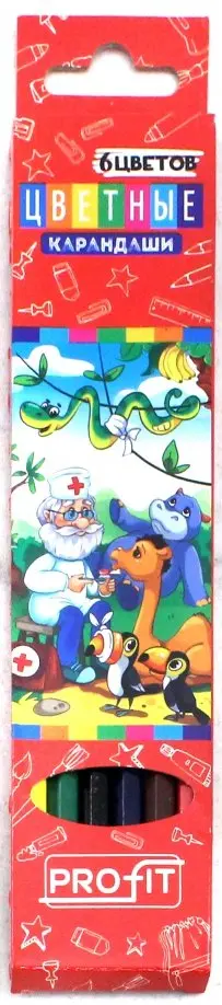 Карандаши цветные "Любимые герои" (6 цветов, гексагональные) (КЦ-3145) обложка книги