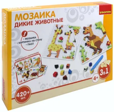 Мозаика "Дикие животные", 420 деталей (ВВ3032) обложка книги