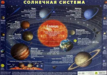 Солнечная система. Детский пазл на подложке обложка книги