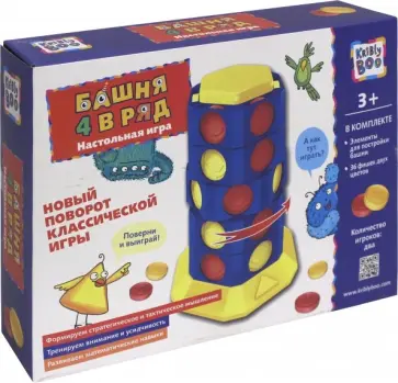 Игра - башня Четыре в ряд, поворотная (68095) обложка книги