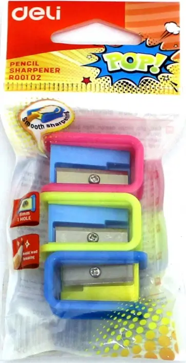 Точилка, 3 штуки, 1 отверстие, ассортимент (ER00102) обложка книги