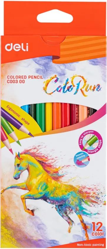 Карандаши цветные "ColoRun" (12 цветов, трехгранные) (EC00300) обложка книги
