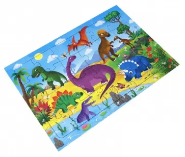 Пазл-24 листовой "Динозавры", 24 детали обложка книги