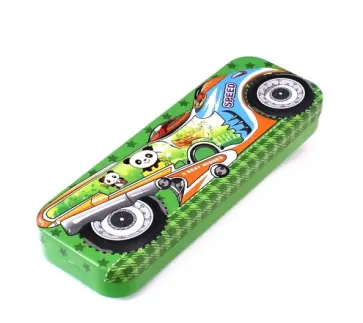 Пенал с двумя отделениями "BRONER" металл, в ассортименте (M-6283) обложка книги