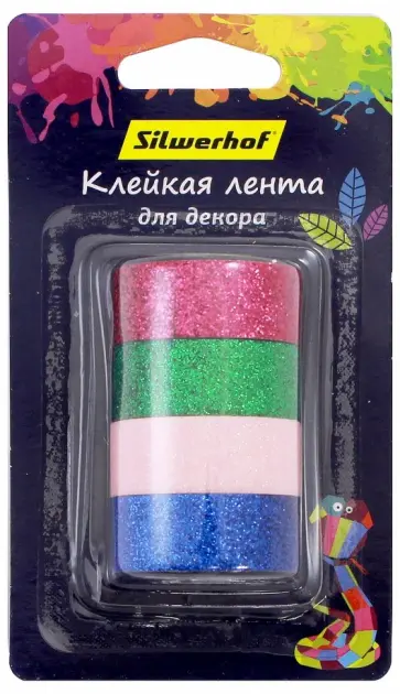 Клейкая лента Цветландия Блестки (4 шт) (899106) обложка книги