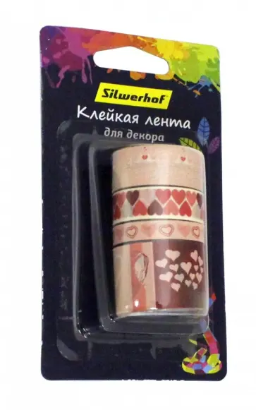 Клейкая лента Цветландия Сердечки (набор 4 штуки) (899108) обложка книги
