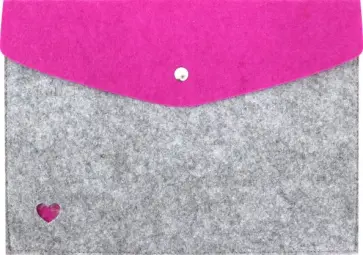 Папка А4 из фетра Сердце (серая) обложка книги