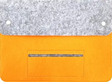 Папка А4 на 2-х кнопках из фетра (серо-оранжевая) обложка книги