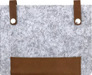 Папка А5 из фетра с кожаными вставками (серая) обложка книги