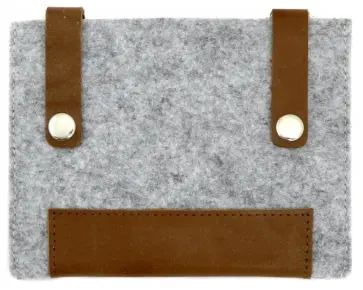 Папка А6 из фетра с кожаными вставками (серая) обложка книги