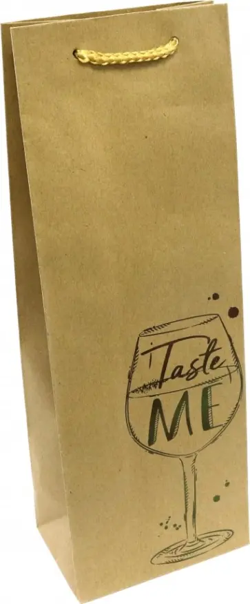 Пакет из крафт-бумаги "Taste me" 12,7х36х8,3см (79122) обложка книги