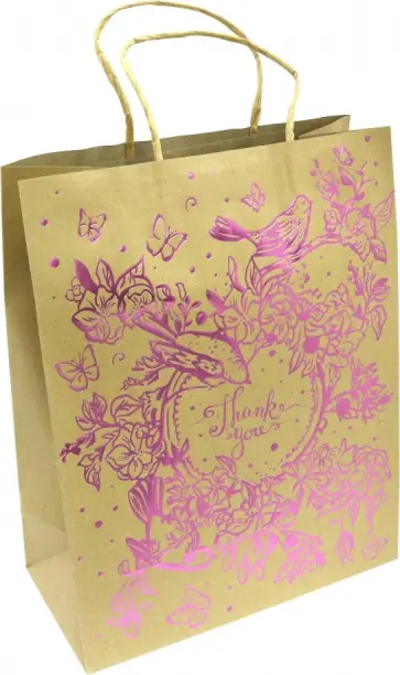 Пакет из крафт-бумаги "Птички" 26х32.4х12.7 (79260) обложка книги