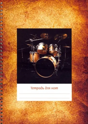 Тетрадь для нот "Золотистый фон" (12 листов, А4, вертикальная, на пружине) обложка книги