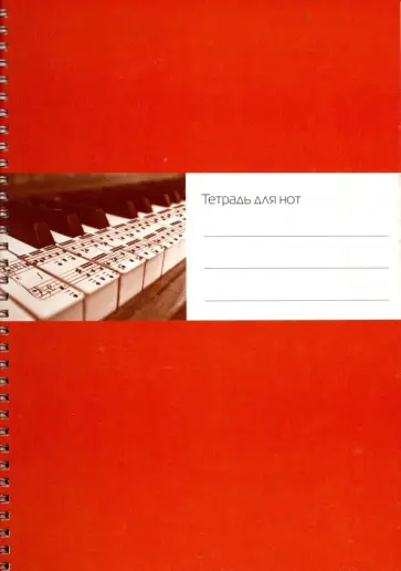 Тетрадь для нот "Ноты на клавиатуре" (24 листа, А4, вертикальная, на пружине) обложка книги
