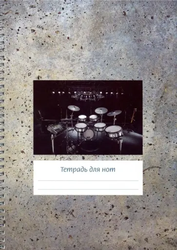 Тетрадь для нот "Серый фон" (24 листа, А4, вертикальная, на пружине) обложка книги