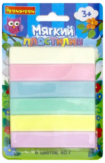 Мягкий пластилин 6 пастельных цветов 60 грамм (ST-60-6/ВВ1800) обложка книги