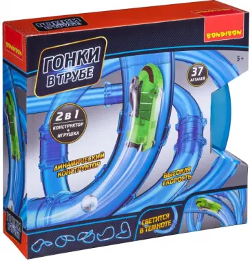 Развлекательные игры "ГОНКИ В ТРУБЕ" 37 деталей (ВВ3127) обложка книги