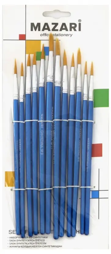 Набор кистей художественных, нейлон 12 штук (M-5142) обложка книги