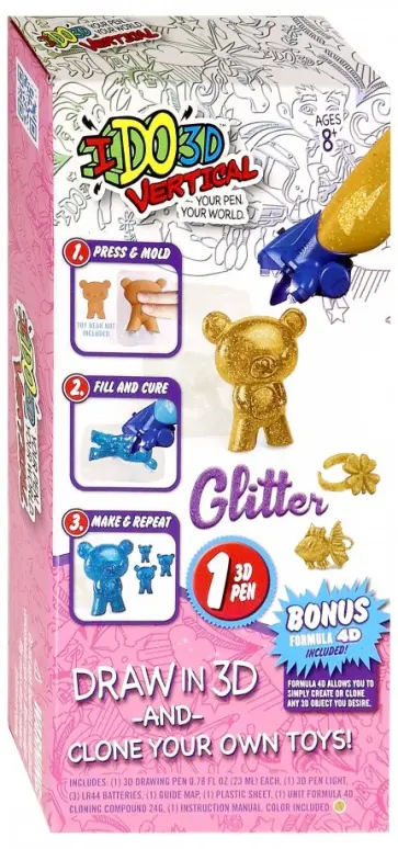 3D ручка "Вертикаль-Глиттер" (золотой) (176078) обложка книги