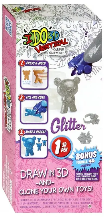 3D ручка "Вертикаль-Глиттер" (серебряный) (176079) обложка книги