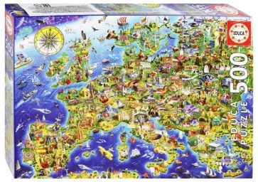 Пазл-500 "Сумасшедшая карта Европы" обложка книги