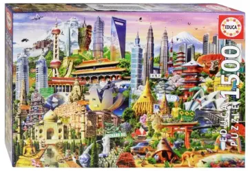 Пазл-1500 "Достопримечательности Азии" (17979) обложка книги