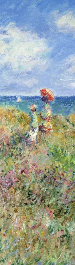 Закладка с резинкой. Клод Моне. Прогулка по скалам Пурвиля обложка книги