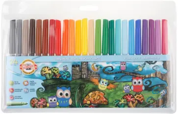 Фломастеры 18 цветов Owls, смываемые, вентилир. колпачок обложка книги