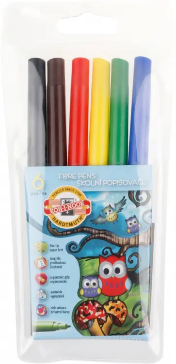 Фломастеры 6 цветов Owls 1012, смываемые, вентилир. Фломастеры 6 цветов Owls 1012, смываемые, вентилир. обложка книги