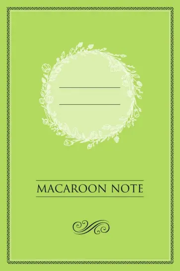 Блокнот "Macaroon Note" (48 листов, А5, линейка, цветные страницы (фисташка) обложка книги