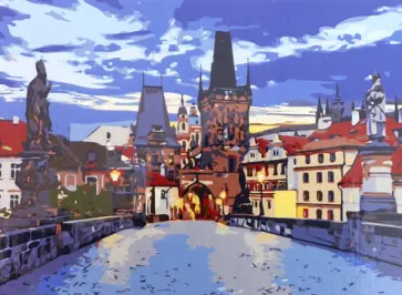 Холст 30х40 "Вечерняя мостовая" (Х-3399) обложка книги