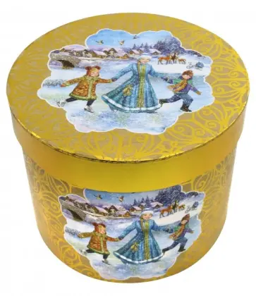 Коробка подарочная "Зимние забавы" 18*18*14 см (78451) обложка книги