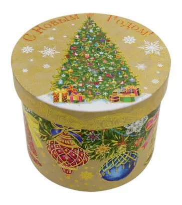Коробка подарочная. "Елка с колокольчиками" 16*16*12,5 см (78456) обложка книги