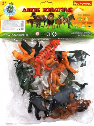 Набор животных "Дикие животные" 12 штук (ВВ1611) обложка книги