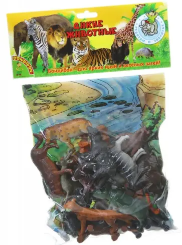 Набор животных "Дикие животные" 20 штук (ВВ1612) обложка книги