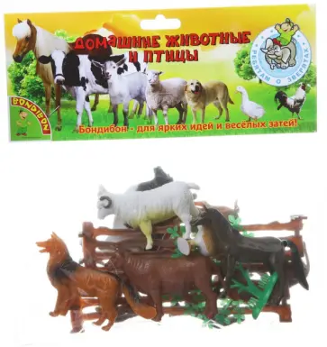 Набор животных "Домашние животные и птицы" 15 штук (ВВ1630) обложка книги
