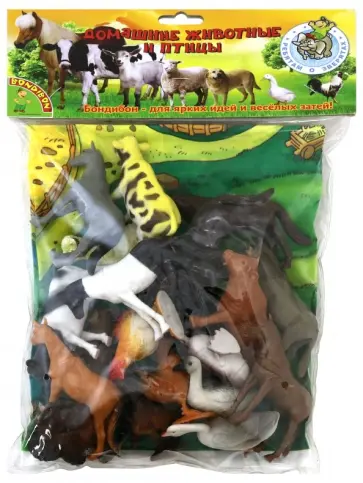 Набор животных "Домашние животные и птицы", 20 шт. (ВВ1636) обложка книги