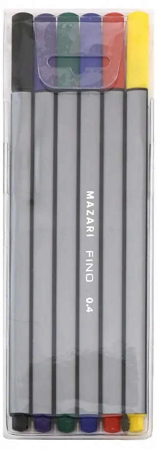 Набор файнлайнеров "Fino" (6 цветов, трехгранный корпус) (M-5300-6) обложка книги