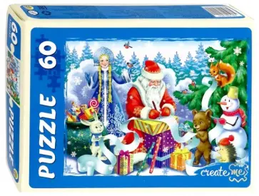 Puzzle-60 "Дед Мороз и Снегурочка" (П60-9020) обложка книги