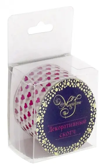 Лента самоклеющаяся Фиолетовые сердца обложка книги