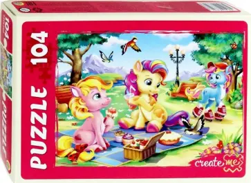 Puzzle-104 "Три пони" (П104-8742) обложка книги