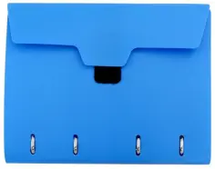 Тетрадь на кольцах 120 листов, на липучке, яркая голубая (84450) обложка книги