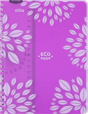 Тетрадь 96 листов, А5 "ECO BOOK" фиолетовая (84008) Тетрадь 96 листов, А5 "ECO BOOK" фиолетовая (84008) обложка книги