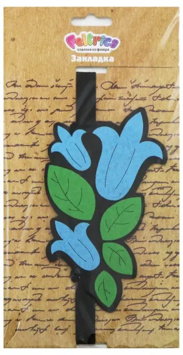 Закладка на резинке из фетра "Колокольчики" обложка книги