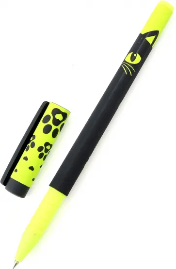 Ручка шариковая FunWrite. Черный кот, синяя обложка книги