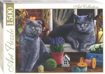 Artpuzzle-1500 "КРАСИВЫЕ БРИТАНСКИЕ КОТЫ" (ХАП1500-4460) обложка книги
