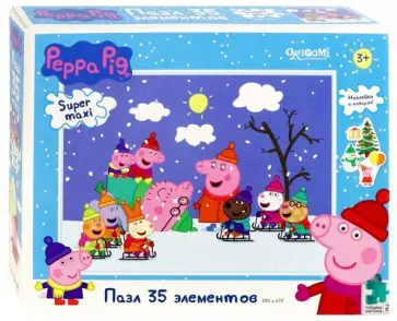 Пазл-35 "Peppa Pig. Детишки на санках" (04309) обложка книги