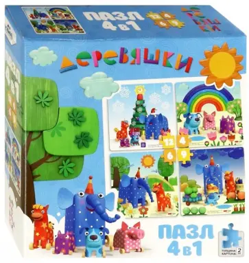 Набор 4 в 1 "Деревяшки. Времена года" (04508) обложка книги